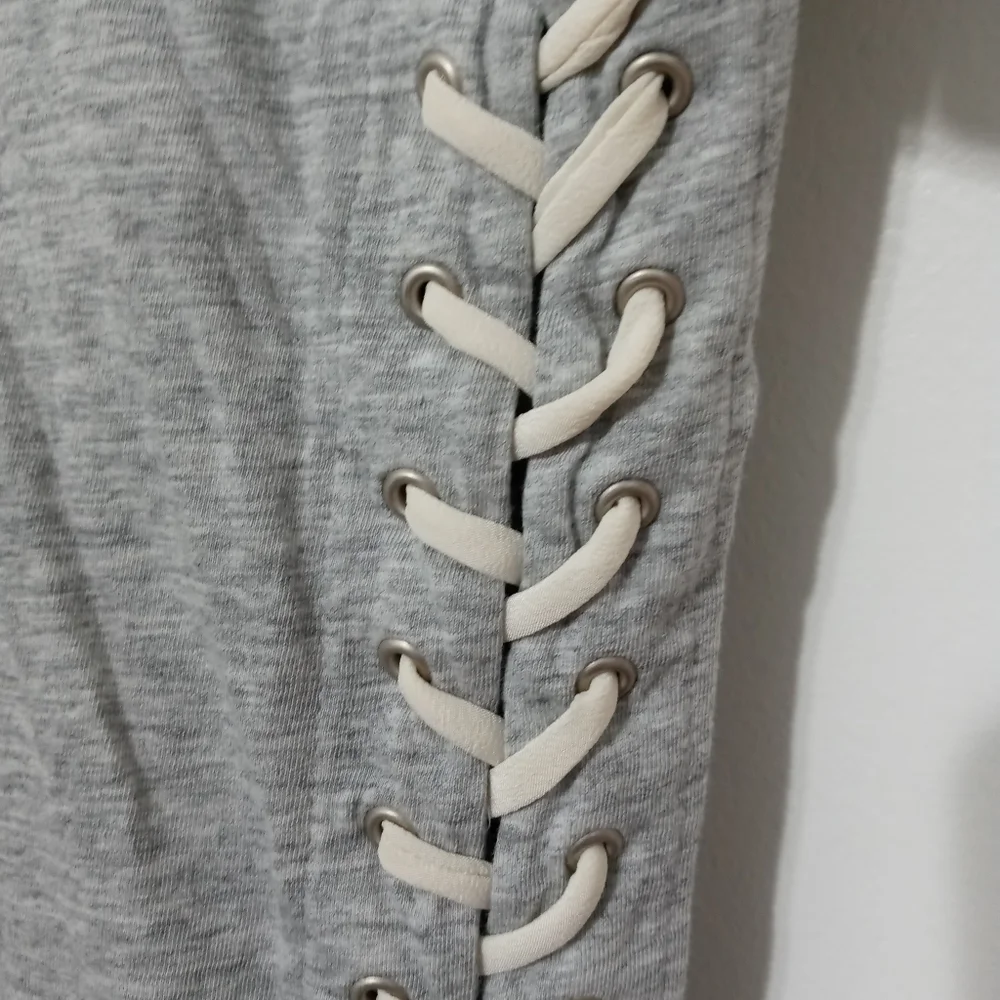 J. Crew short sleeve T Shirt Lace Up Sides Ties at Bottom Sides Small